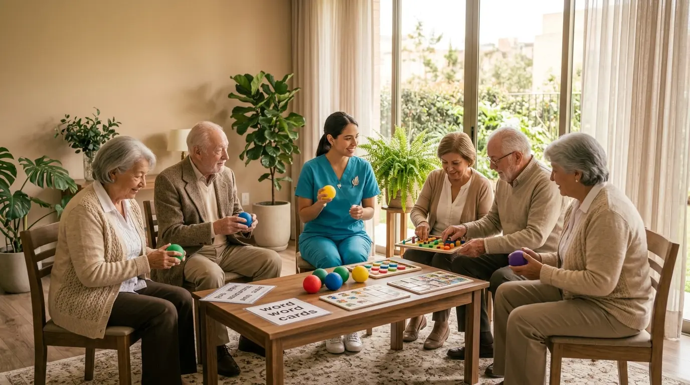 Terapia cognitiva grupal para adultos mayores en Casaviva, hogar geriátrico en Bogotá